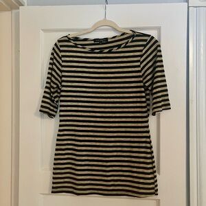 Black and Tan Striped Top